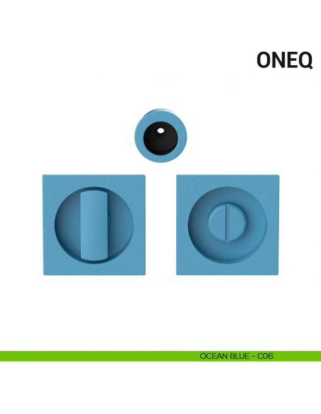 Maniglia per porta scorrevole OneQ Colombo Design con nottolino Mood Collection ocean blue