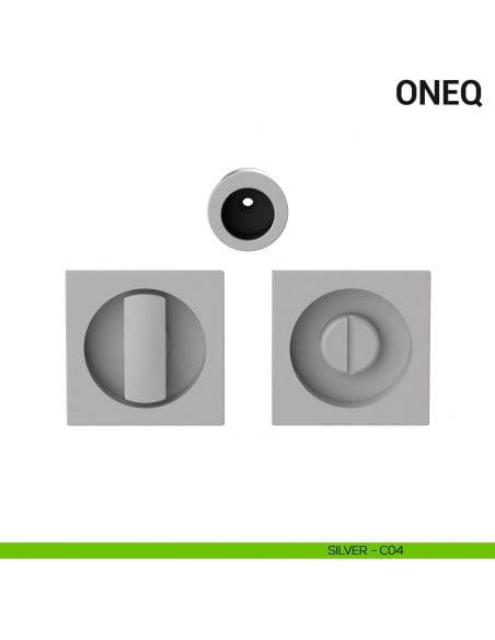 Maniglia per porta scorrevole OneQ Colombo Design con nottolino Mood Collection silver