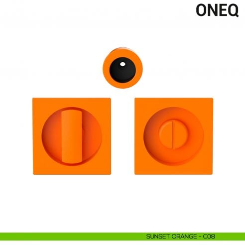 Maniglia per porta scorrevole OneQ Colombo Design con nottolino Mood Collection sunset orange