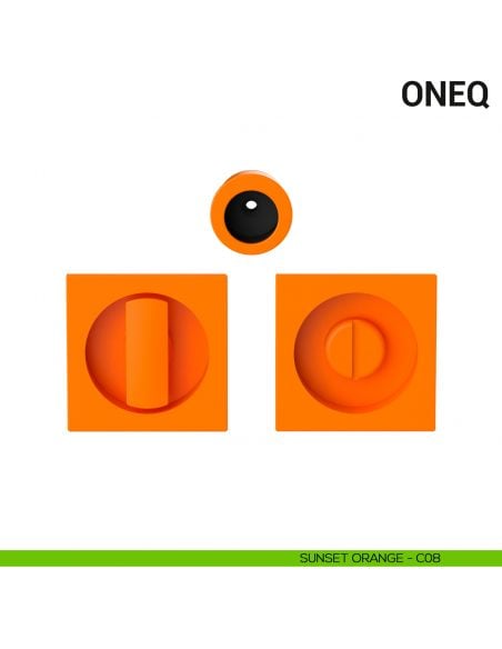 Maniglia per porta scorrevole OneQ Colombo Design con nottolino Mood Collection sunset orange