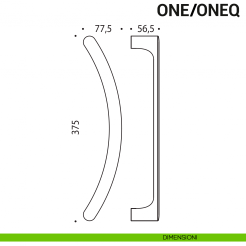 Maniglione per porta One Colombo Design singolo Mood Collection disegno