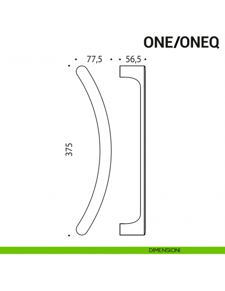 Maniglione per porta One Colombo Design singolo Mood Collection disegno