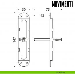 Movimento martellina 4S per maniglia finestra cremonese Colombo Design 2