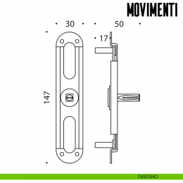 Movimento MP per maniglia finestra cremonese Colombo Design 2