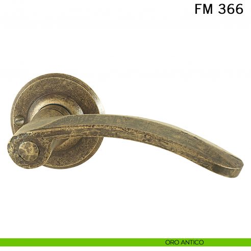 Maniglia in ferro per porta Il Forgiato FM 371 senza molla oro antico