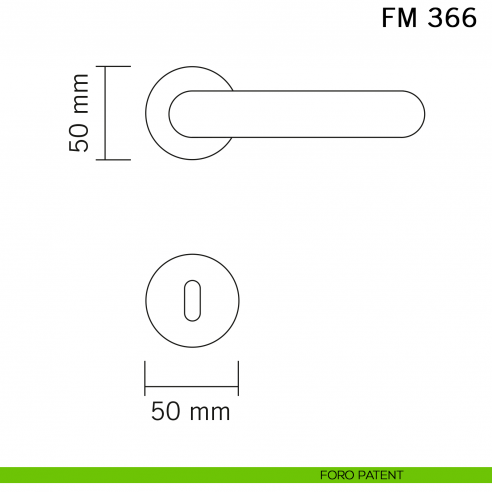 Maniglia in ferro per porta Il Forgiato FM 371 senza molla foro patent