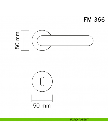 Maniglia in ferro per porta Il Forgiato FM 371 senza molla foro patent