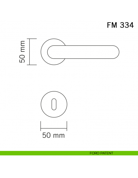 Maniglia in ferro per porta Il Forgiato FM 334 senza molla foro patent