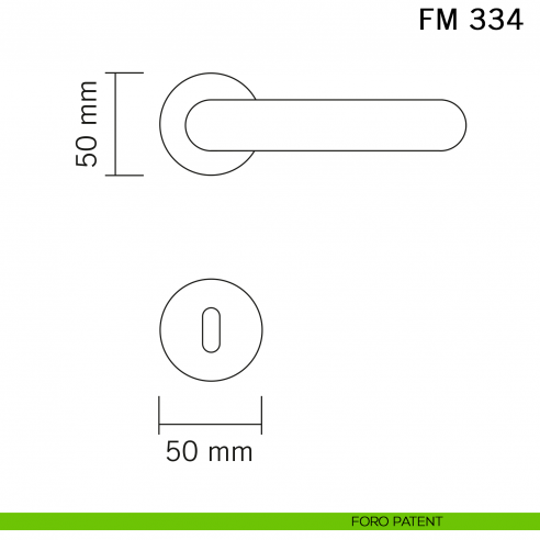 Maniglia in ferro per porta Il Forgiato FM 376 con molla foro patent