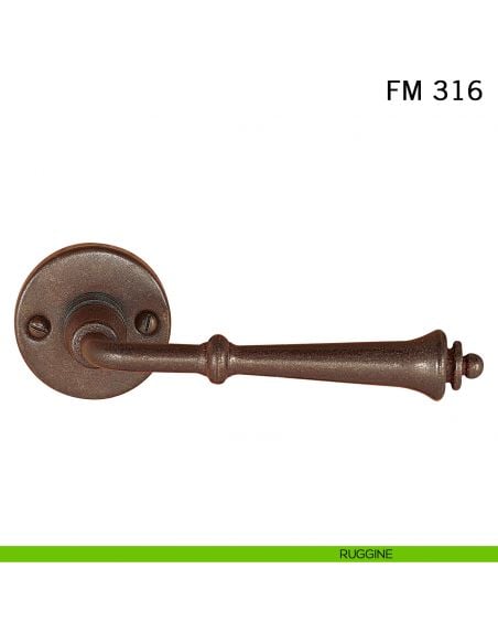 Maniglia in ferro per porta Il Forgiato FM 316 ruggine