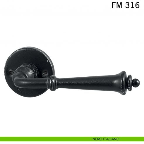 Maniglia in ferro per porta Il Forgiato FM 316 nero italiano