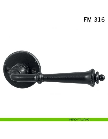 Maniglia in ferro per porta Il Forgiato FM 316 nero italiano