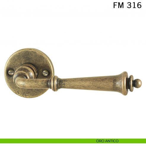 Maniglia in ferro per porta Il Forgiato FM 316 oro antico