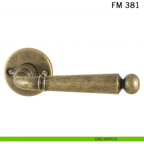 Maniglia in ferro per porta Il Forgiato FM 381 oro antico