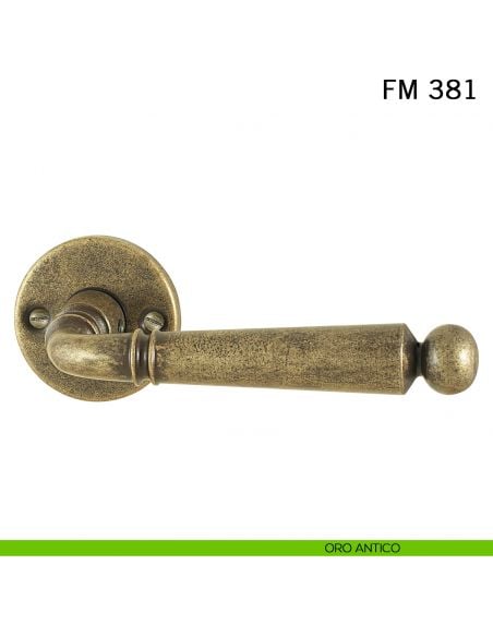 Maniglia in ferro per porta Il Forgiato FM 381 oro antico