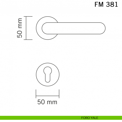 Maniglia in ferro per porta Il Forgiato FM 381 foro yale