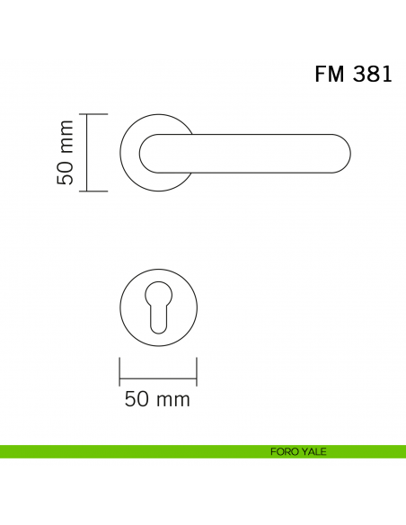Maniglia in ferro per porta Il Forgiato FM 381 foro yale