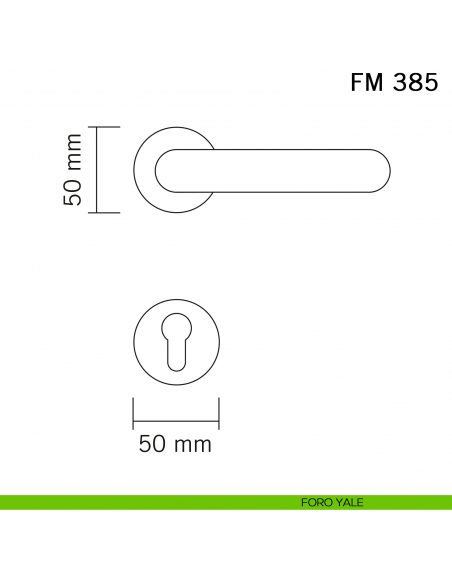 Maniglia porcellana e ferro per porta Il Forgiato FM 385 con molla foro yale
