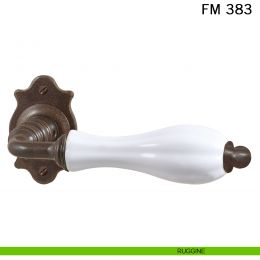 Maniglia porcellana e ferro per porta Il Forgiato FM 383 senza molla 2