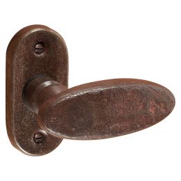 Maniglia in ferro per porta Il Forgiato FM 336 con rosetta ovale