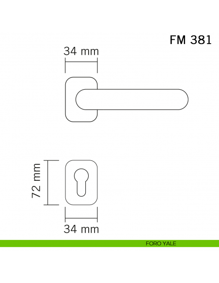 Maniglia in ferro per porta Il Forgiato FM 381 con rosetta ovale foro yale