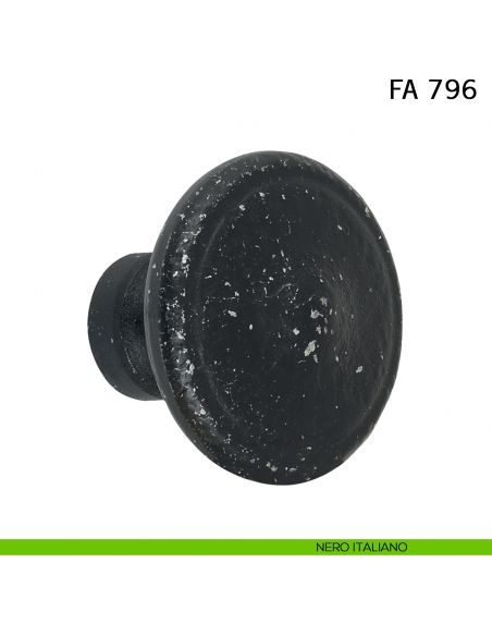 Pomolo tondo girevole diametro 55 mm in ferro per porta Il Forgiato FA 796.55.BIS nero italiano