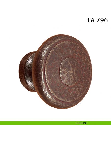 Pomolo tondo girevole diametro 70 mm in ferro per porta Il Forgiato FA 796.70.BIS ruggine