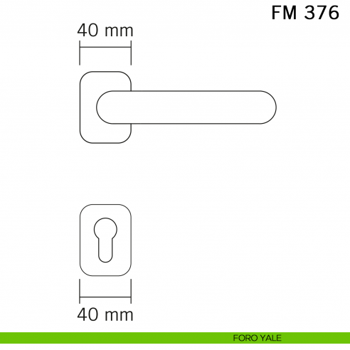 Maniglia in ferro per porta Il Forgiato FM 376 senza molla foro yale