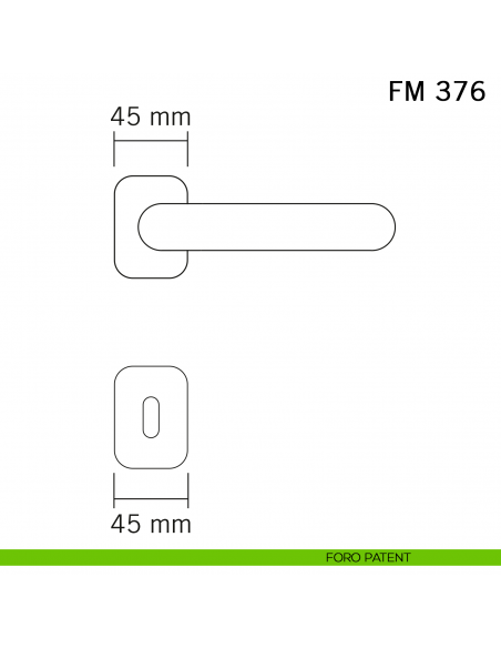 Maniglia in ferro per porta Il Forgiato FM 376 con molla foro patent