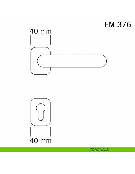Maniglia in ferro per porta Il Forgiato FM 376 con molla foro yale