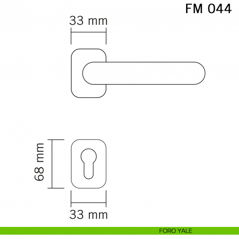 Maniglia in ferro per porta Il Forgiato FM 044 con rosetta ovale foro yale