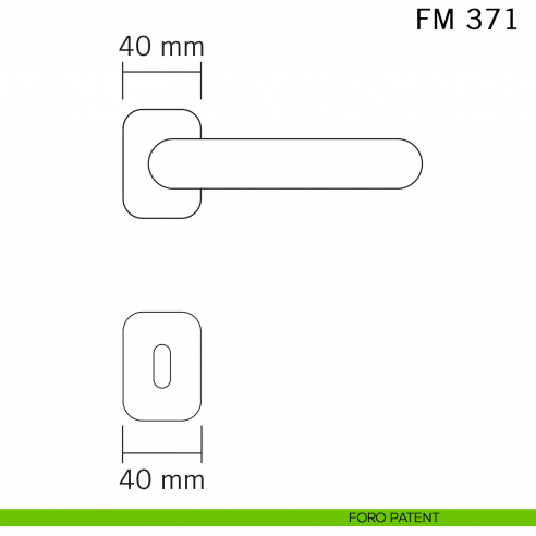Maniglia in ferro per porta Il Forgiato FM 371 con molla foro patent