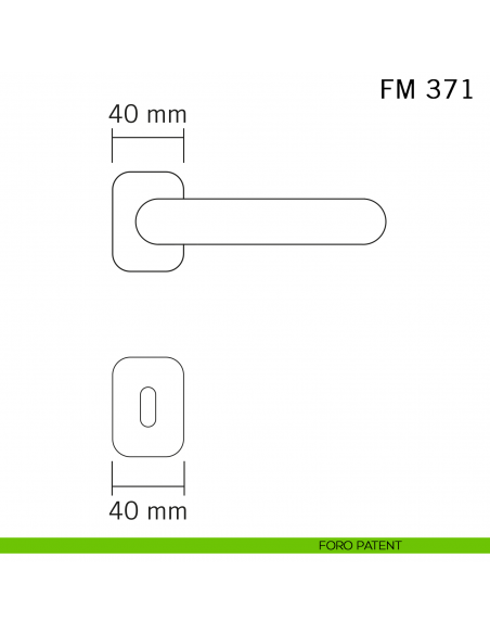 Maniglia in ferro per porta Il Forgiato FM 371 con molla foro patent
