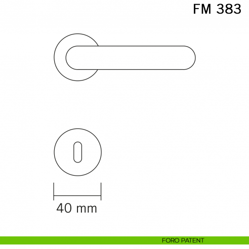Maniglia porcellana e ferro per porta Il Forgiato FM 383 senza molla foro patent