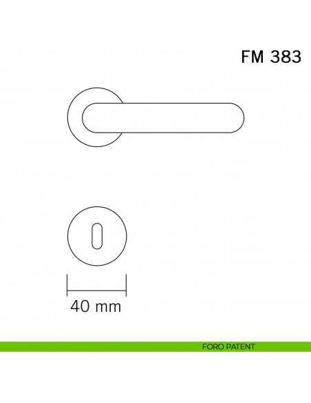 Maniglia porcellana e ferro per porta Il Forgiato FM 383 senza molla foro patent
