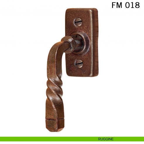 Maniglia in ferro per finestra martellina DK FM 018 Il Forgiato ruggine