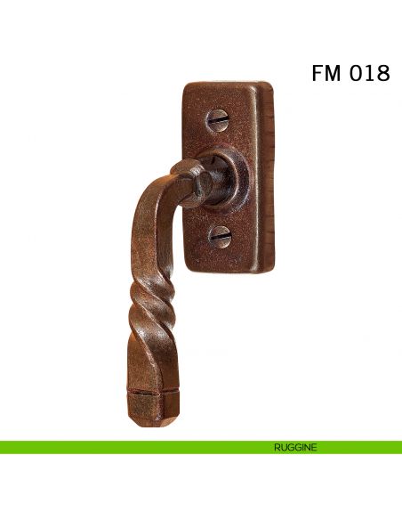 Maniglia in ferro per finestra martellina DK FM 018 Il Forgiato ruggine