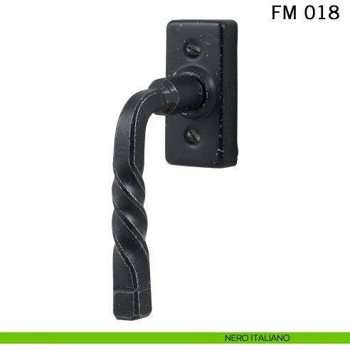 Maniglia in ferro per finestra martellina DK FM 018 Il Forgiato nero italiano