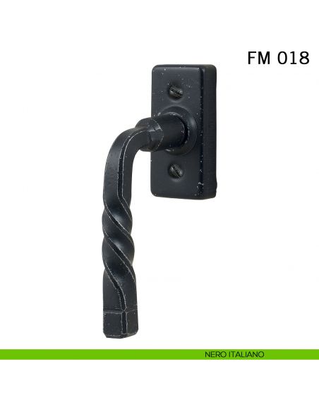 Maniglia in ferro per finestra martellina DK FM 018 Il Forgiato nero italiano