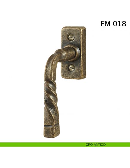 Maniglia in ferro per finestra martellina DK FM 018 Il Forgiato oro antico