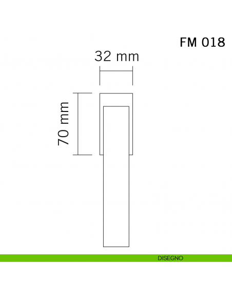 Maniglia in ferro per finestra martellina DK FM 018 Il Forgiato disegno