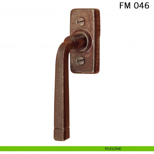 Maniglia in ferro per finestra martellina DK FM 046 Il Forgiato ruggine