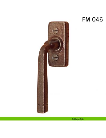 Maniglia in ferro per finestra martellina DK FM 046 Il Forgiato ruggine
