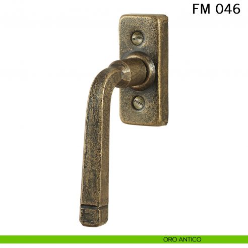 Maniglia in ferro per finestra martellina DK FM 046 Il Forgiato oro antico