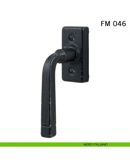 Maniglia in ferro per finestra martellina DK FM 046 Il Forgiato nero italiano