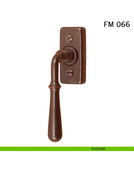 Maniglia in ferro per finestra martellina DK FM 066 Il Forgiato ruggine