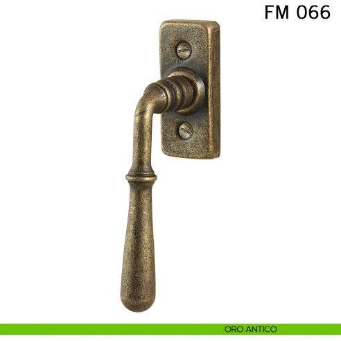 Maniglia in ferro per finestra martellina DK FM 066 Il Forgiato oro antico
