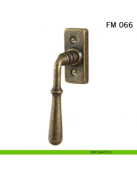 Maniglia in ferro per finestra martellina DK FM 066 Il Forgiato oro antico