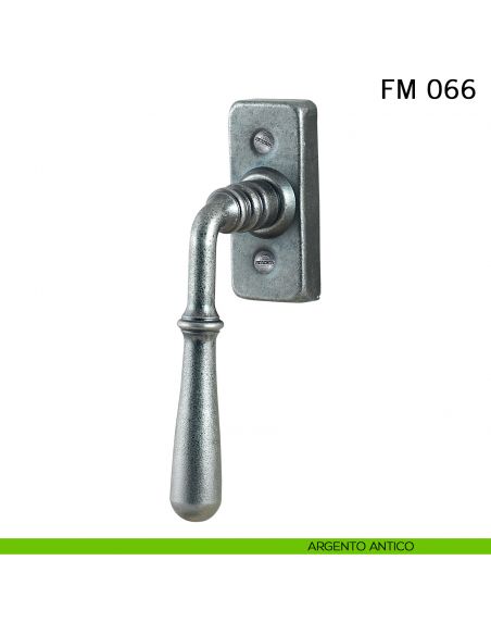 Maniglia in ferro per finestra martellina DK FM 066 Il Forgiato argento antico