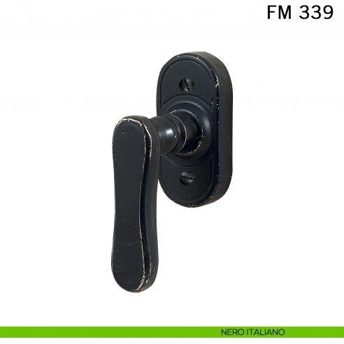 Maniglia in ferro per finestra martellina DK FM 339 Il Forgiato nero italiano